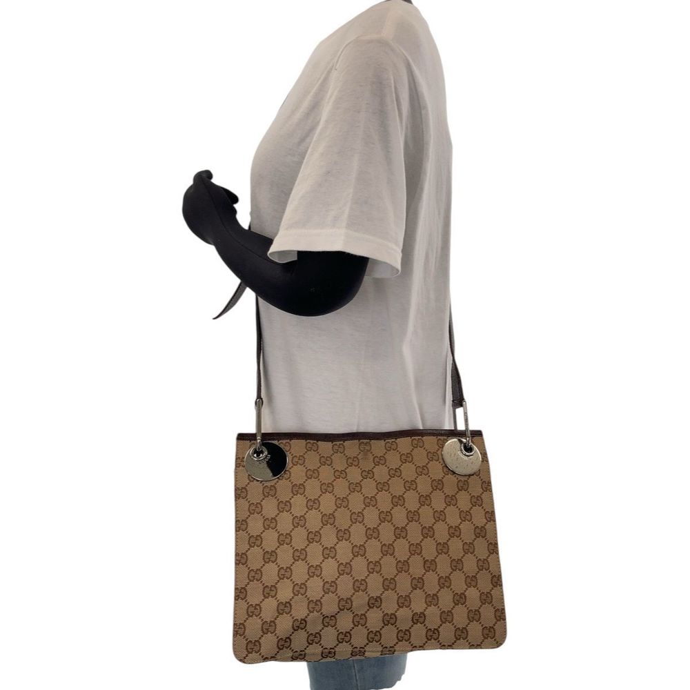 Gucci Eclipse Brown Silver Hardware Gg Canvas 120… - image 7